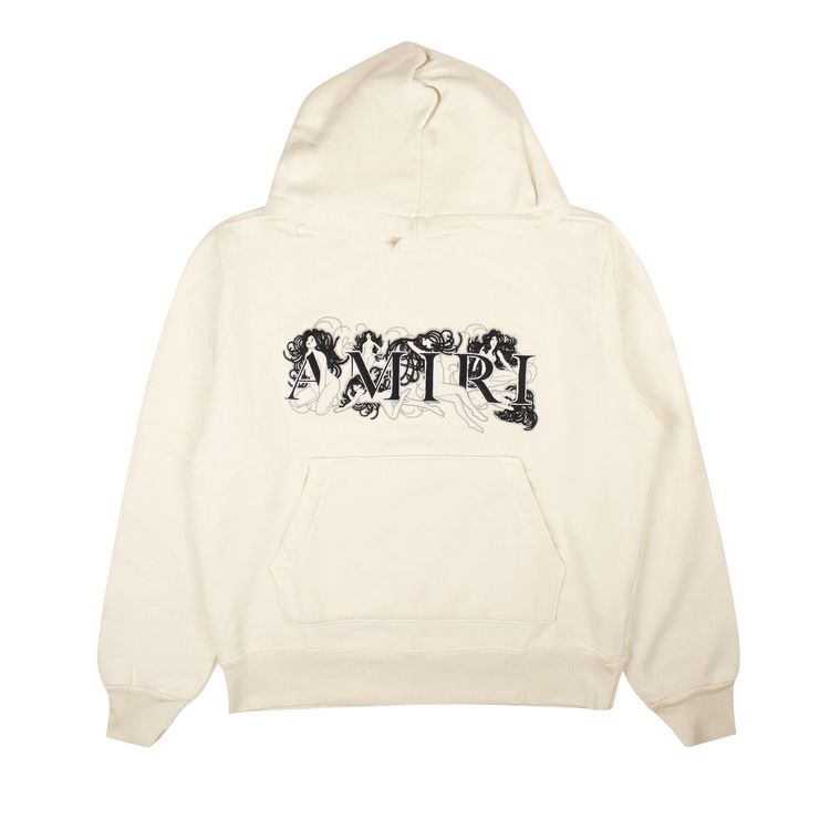 Amiri Ladies Logo Pullover Hoodie White