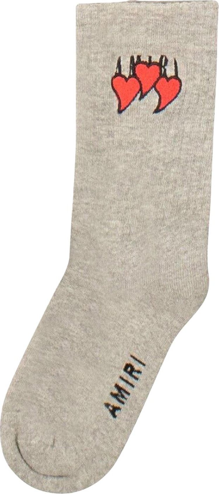 Amiri Hearts Socks Grey