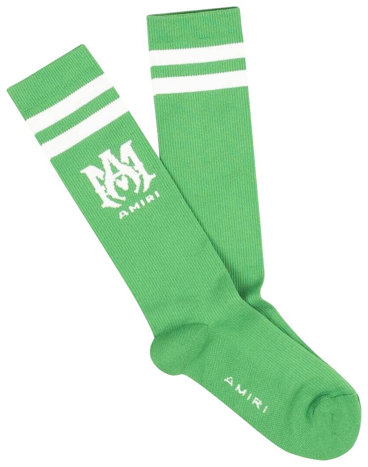 Amiri Ribbed MA Athletic Socks Green