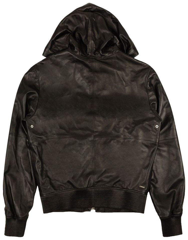 Amiri Leather Hoodie Black