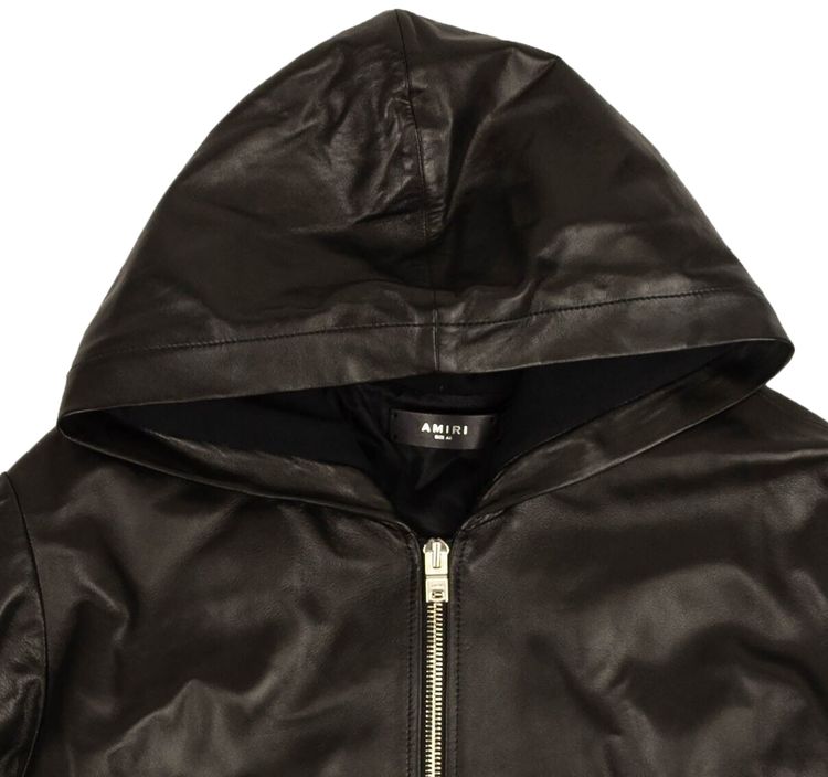 Amiri Leather Hoodie Black