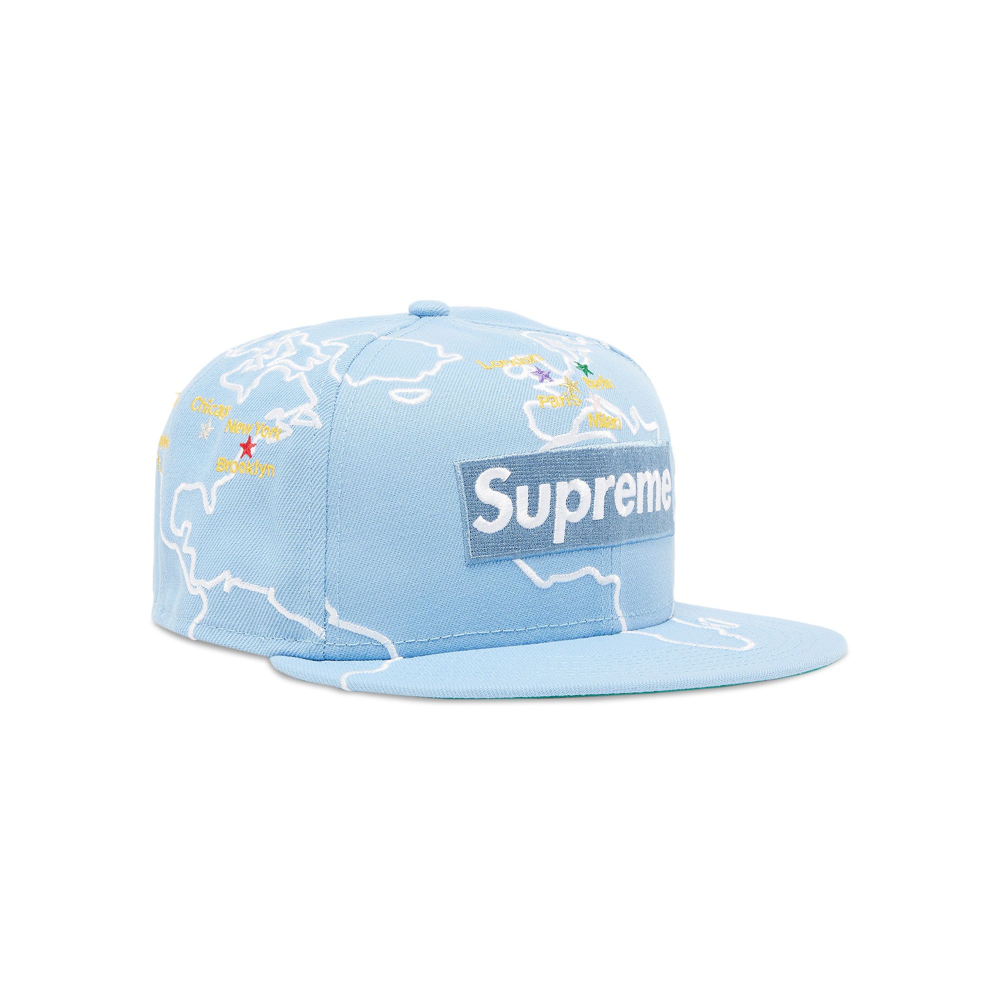 Size 7 1/8 Supreme Worldwide Box Logo New Era 'Light Blue'