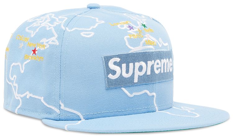 Supreme Worldwide Box Logo New Era Light Blue