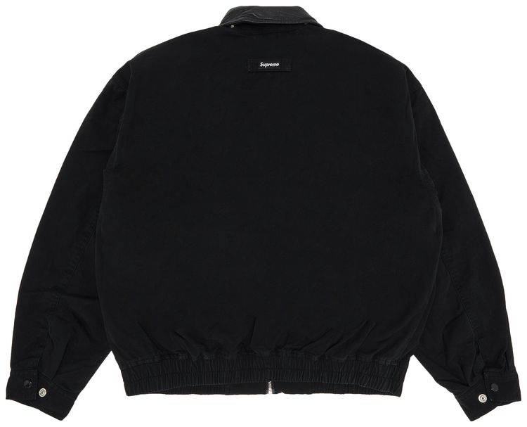 Supreme Leather Collar Utility Jacket Black
