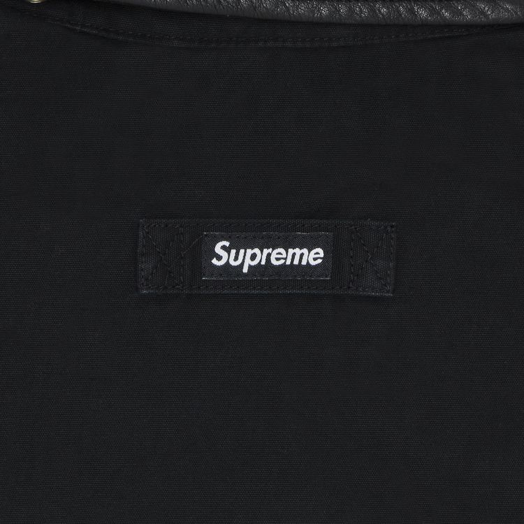 Supreme Leather Collar Utility Jacket Black