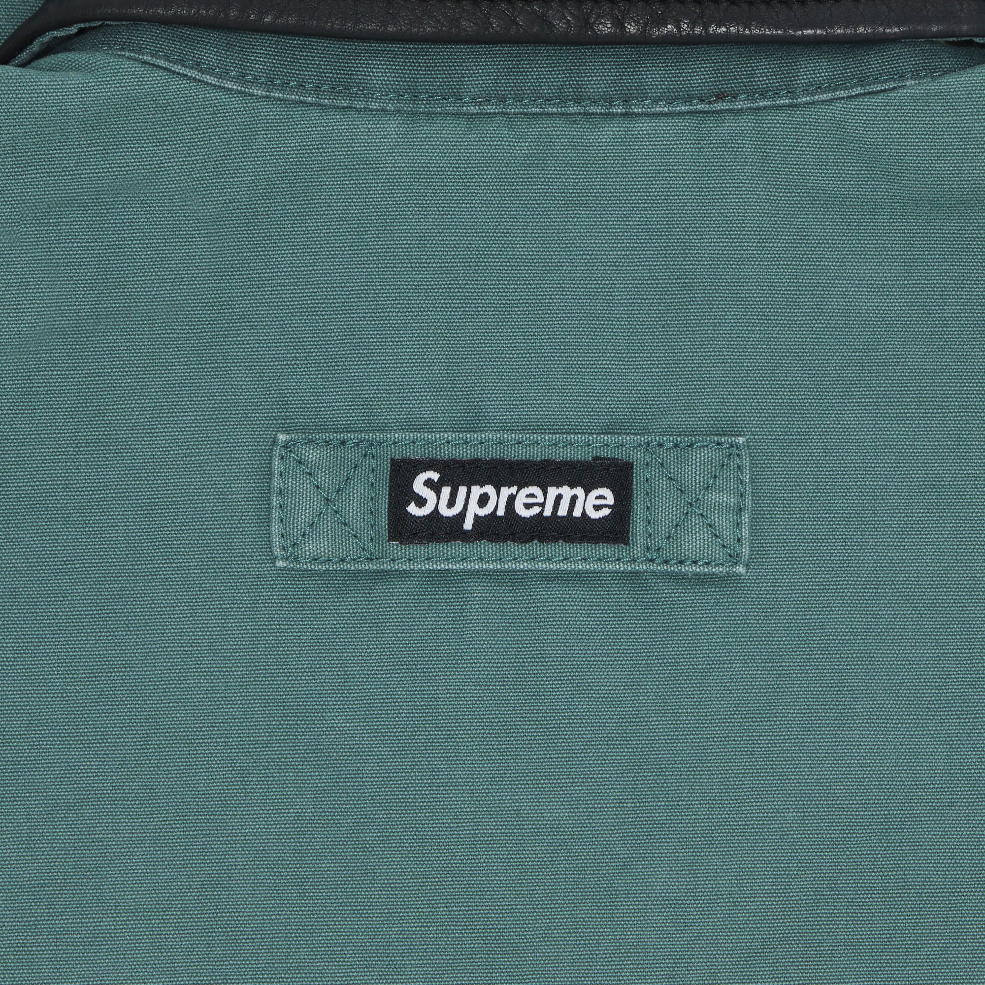 Buy Supreme Leather Collar Utility Jacket 'Green' - FW23J72