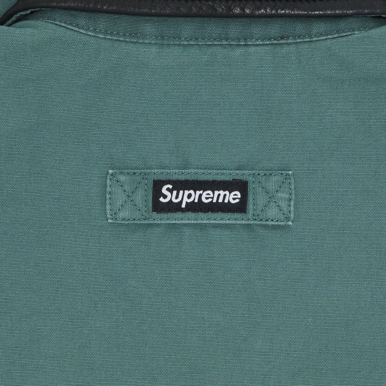 Supreme Leather Collar Utility Jacket Green