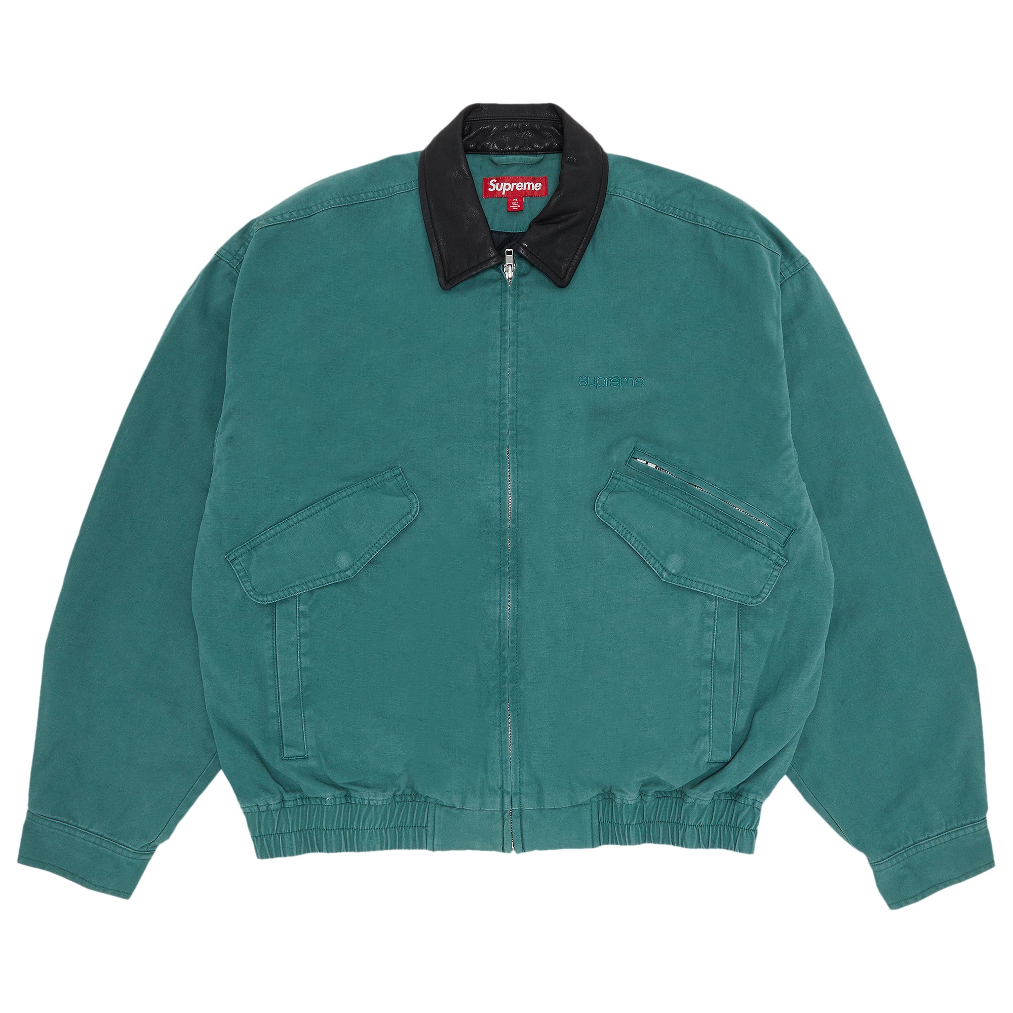 Buy Supreme Leather Collar Utility Jacket 'Green' - FW23J72 GREEN ...