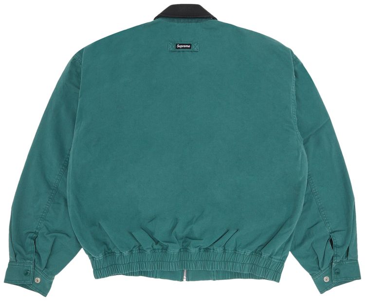 Supreme Leather Collar Utility Jacket Green