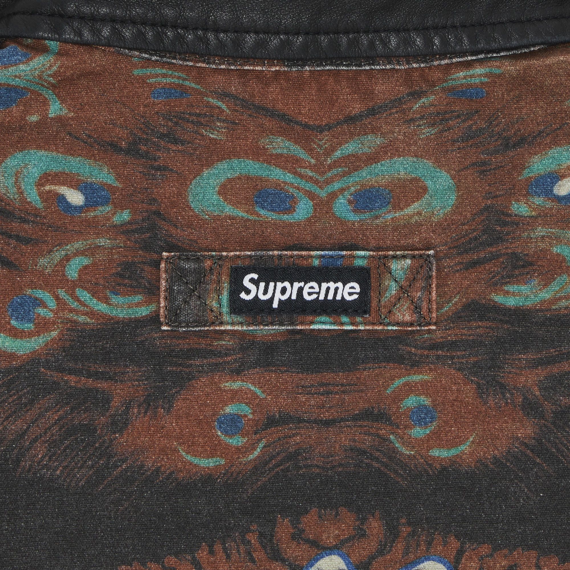 Buy Supreme Leather Collar Utility Jacket 'Peacock