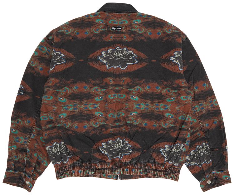 Supreme Leather Collar Utility Jacket Peacock