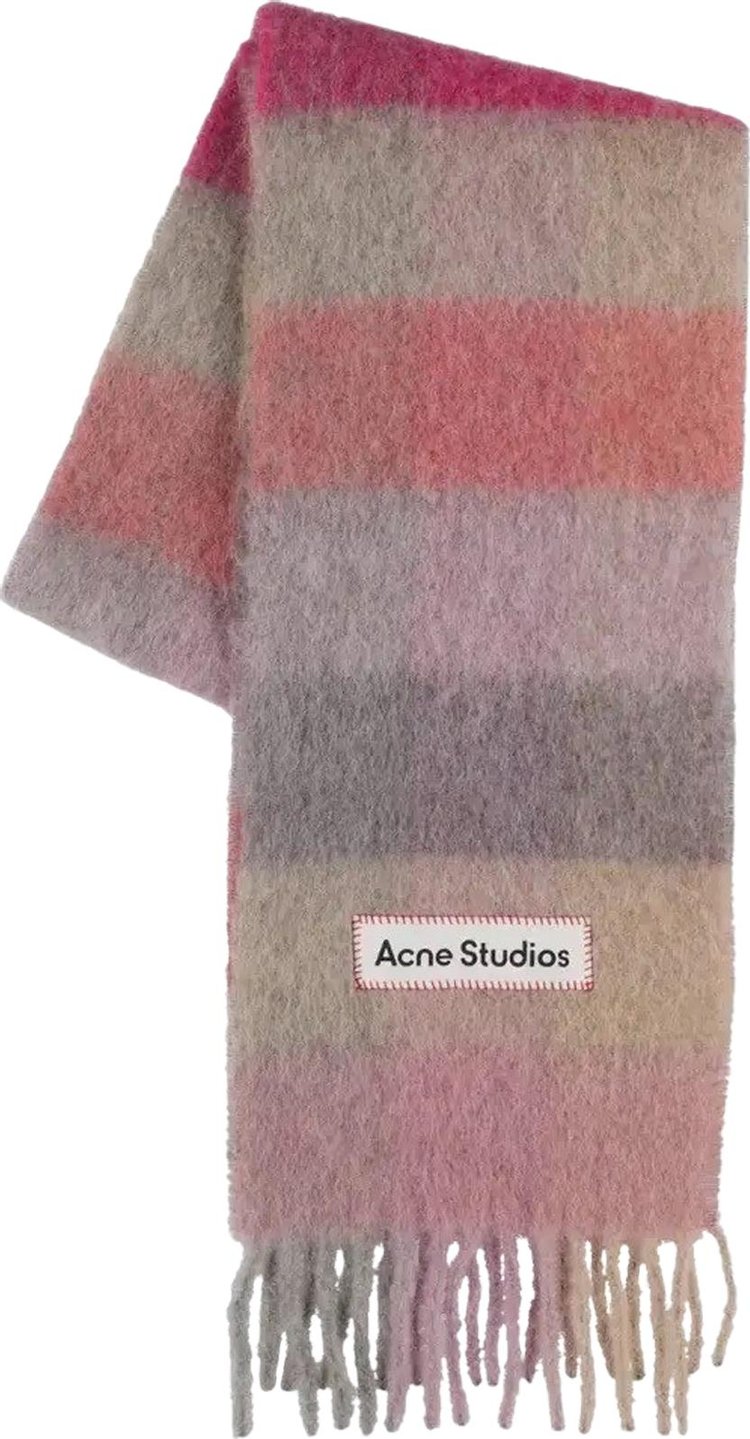 Acne Studios Mohair Checked Scarf 'Fuchsia Pink/Yellow/Blue'