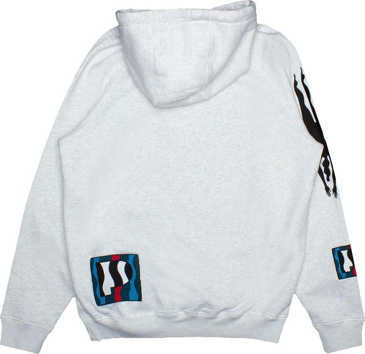 Parra Zebra Striped Hoodie Ash Grey