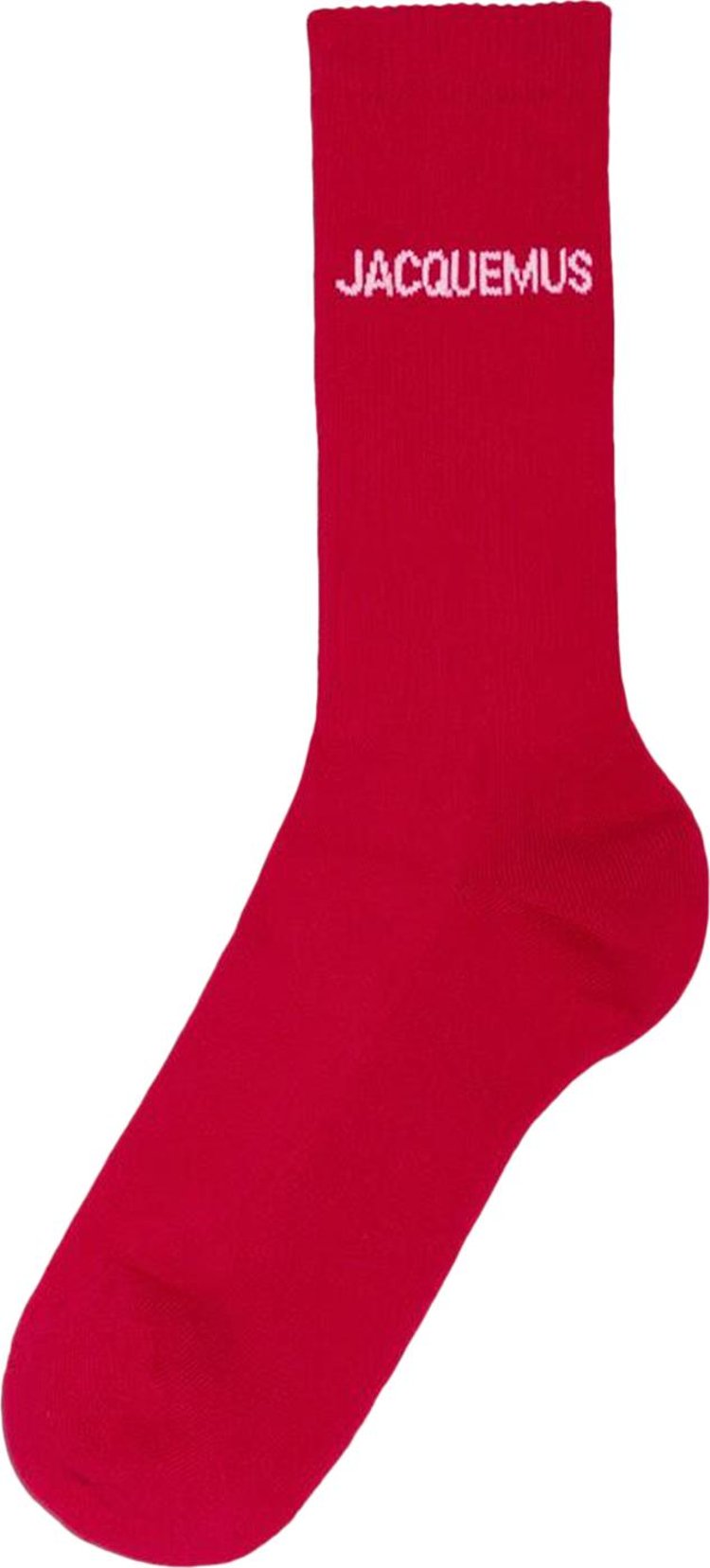 Jacquemus Ribbed Crew Socks 'Red'