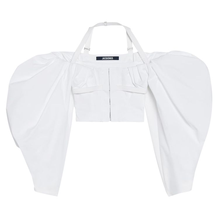 Jacquemus Puffy Sleeve Crop Top White