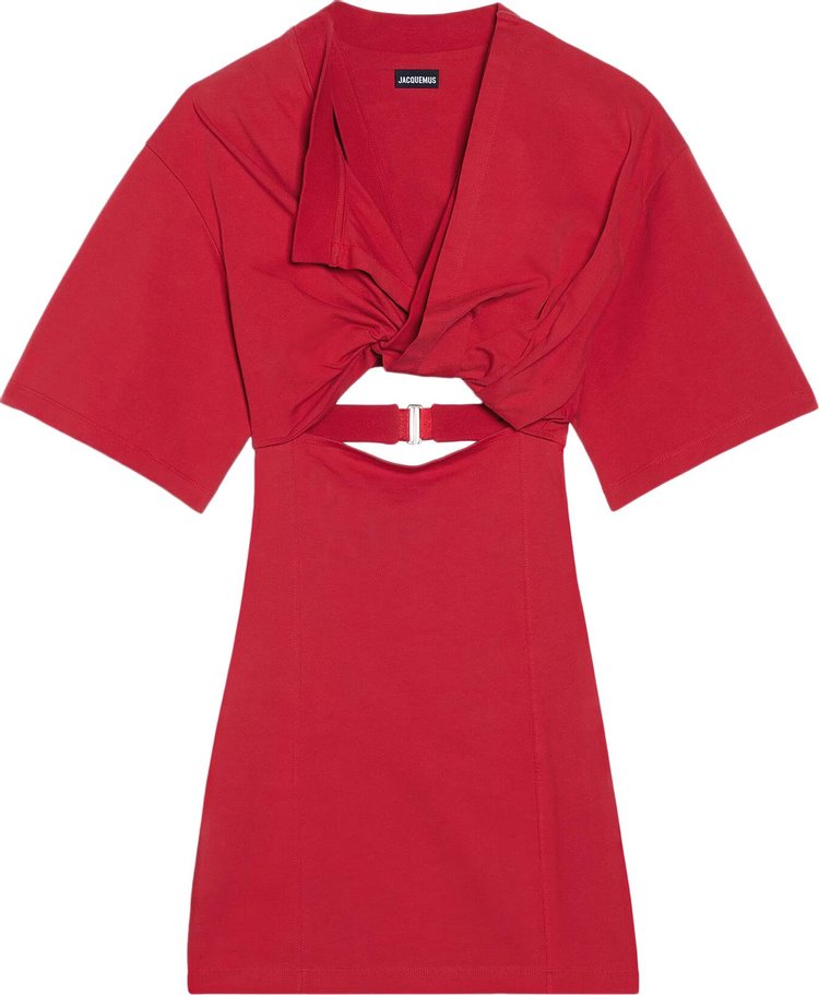 Jacquemus Twisted T-Shirt Mini Dress 'Red'