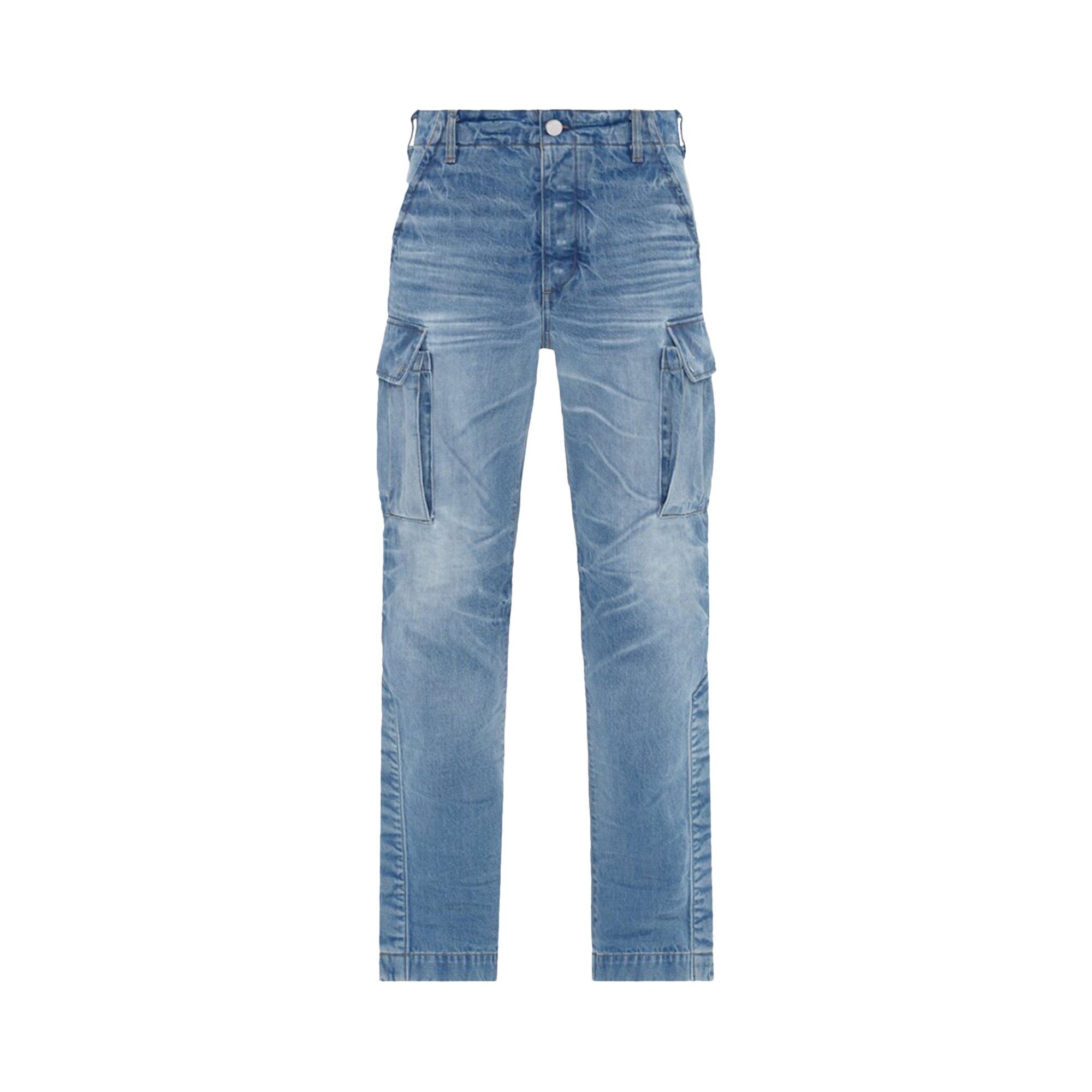 Buy Amiri M65 Cargo Kick Flare Jeans 'Faded Indigo