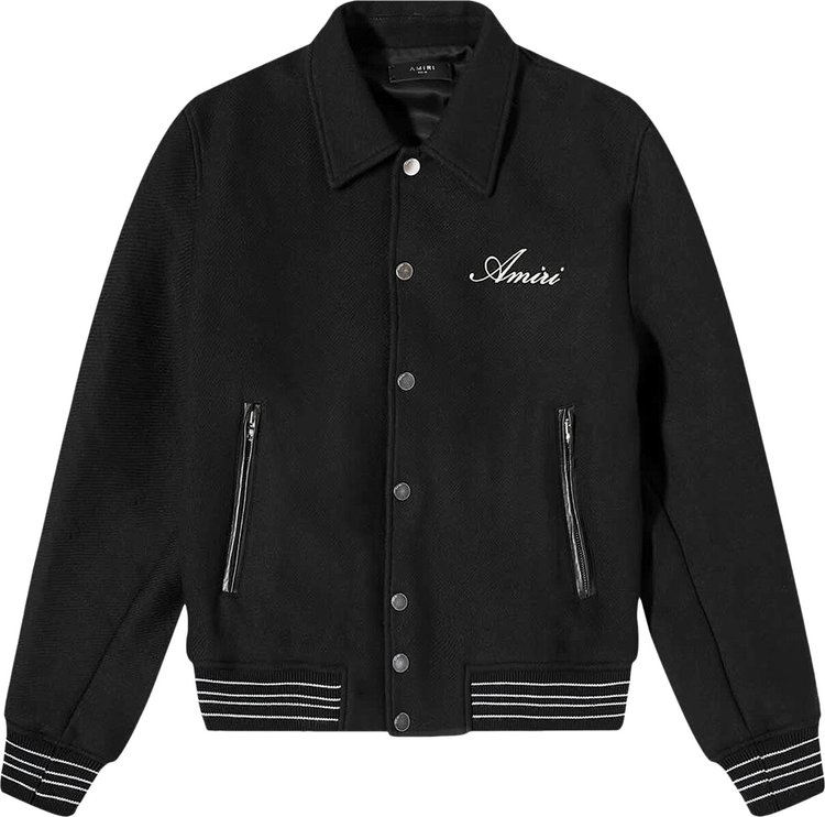 Buy Amiri Bones Varsity Jacket 'Black' - XMOS002 001 BLAC | GOAT