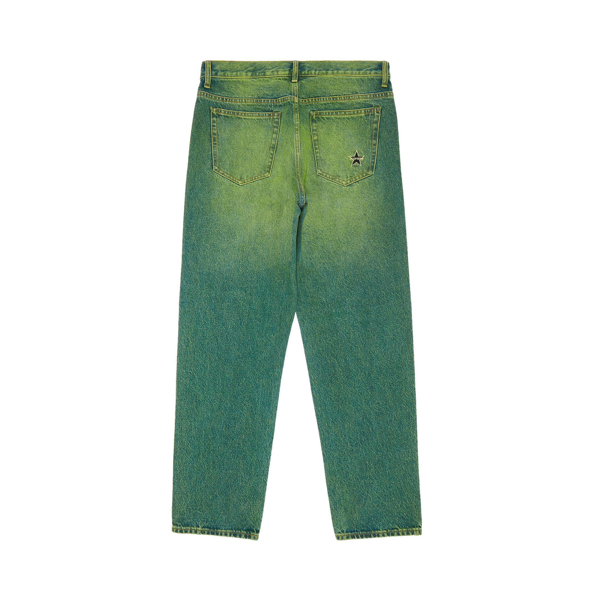 Buy Supreme Regular Jean 'Overspray Green' - FW23P31