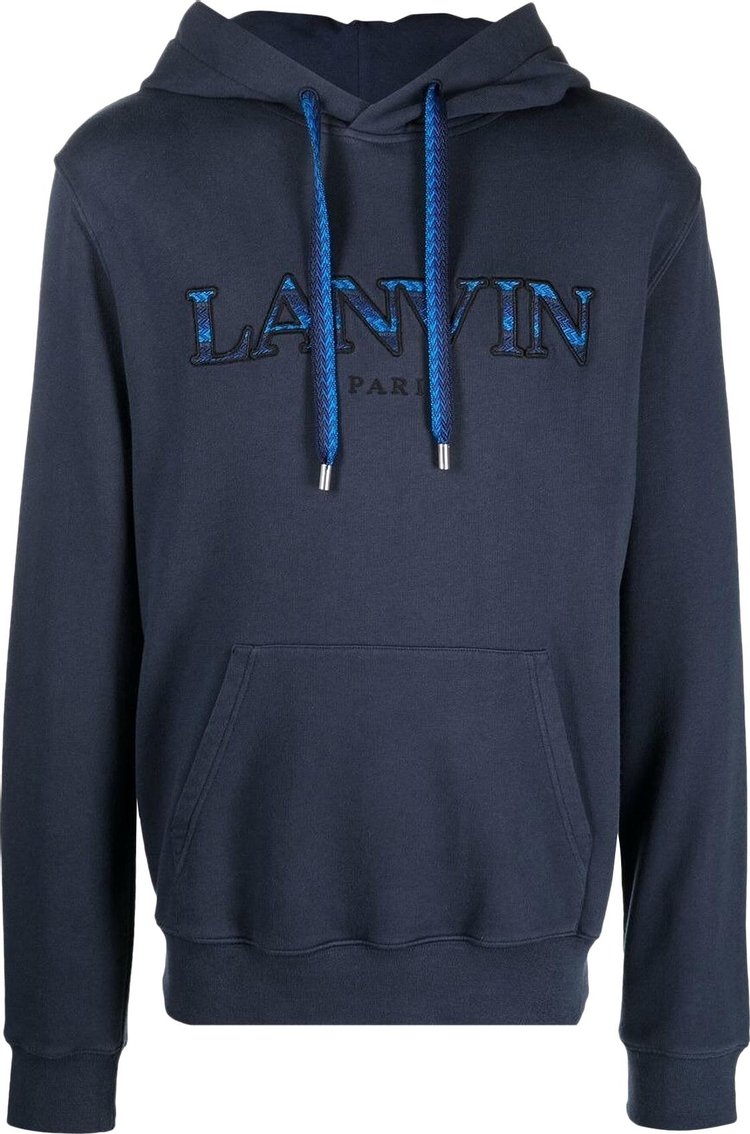 Lanvin Curb Embroidered Hoodie 'Ink Blue'