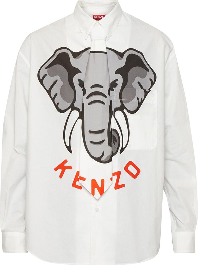 Kenzo Tie Casual Shirt 'Off White'