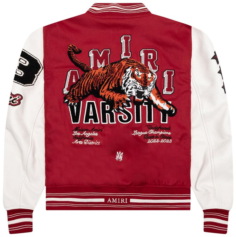 Amiri Vintage Patch Varsity Bomber Jacket Red
