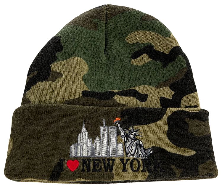 Supreme I Love NY Beanie Woodland Camo