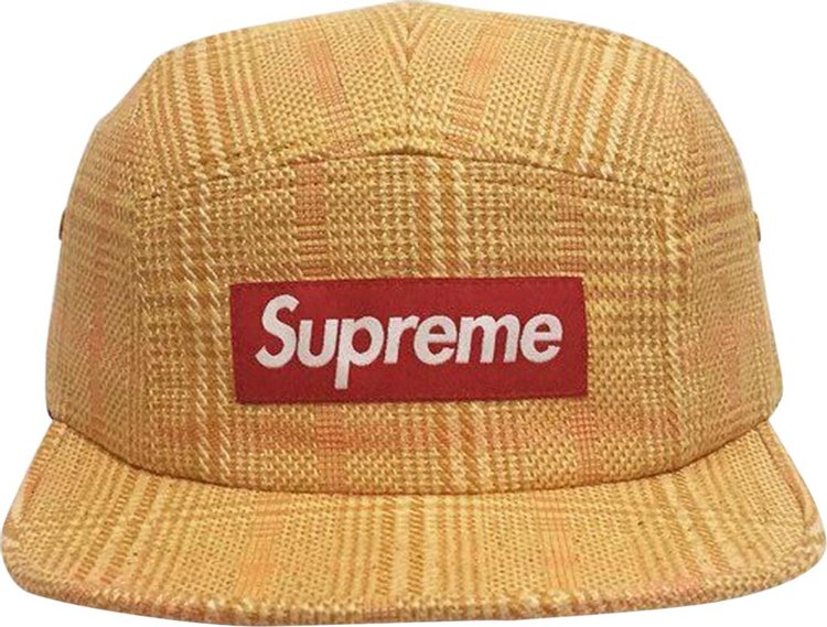 Supreme Mod Plaid Camp Cap Gold