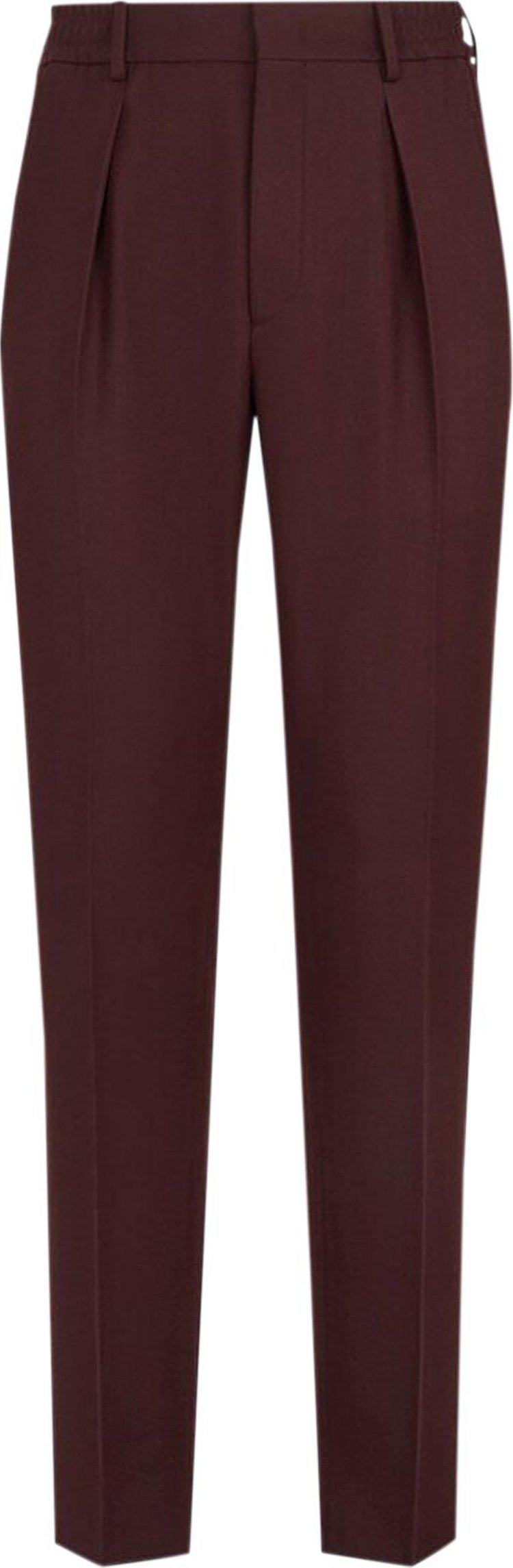 Fendi Plain Logo Slacks Pants 'Burgundy'