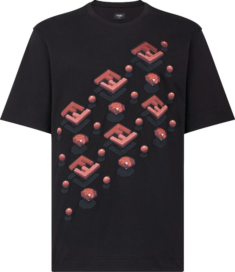 Fendi T-Shirt 'Nero/Rubino'