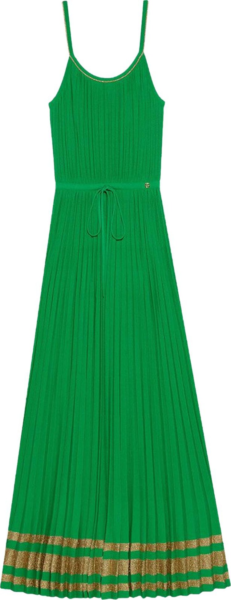 Gucci Dress With Interlocking G GreenGold