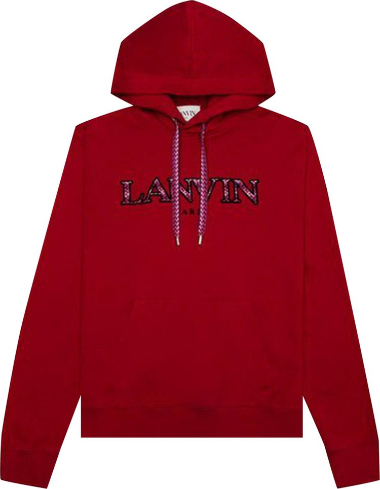 Lanvin Curb Embroidered Hoodie 'Lipstick'