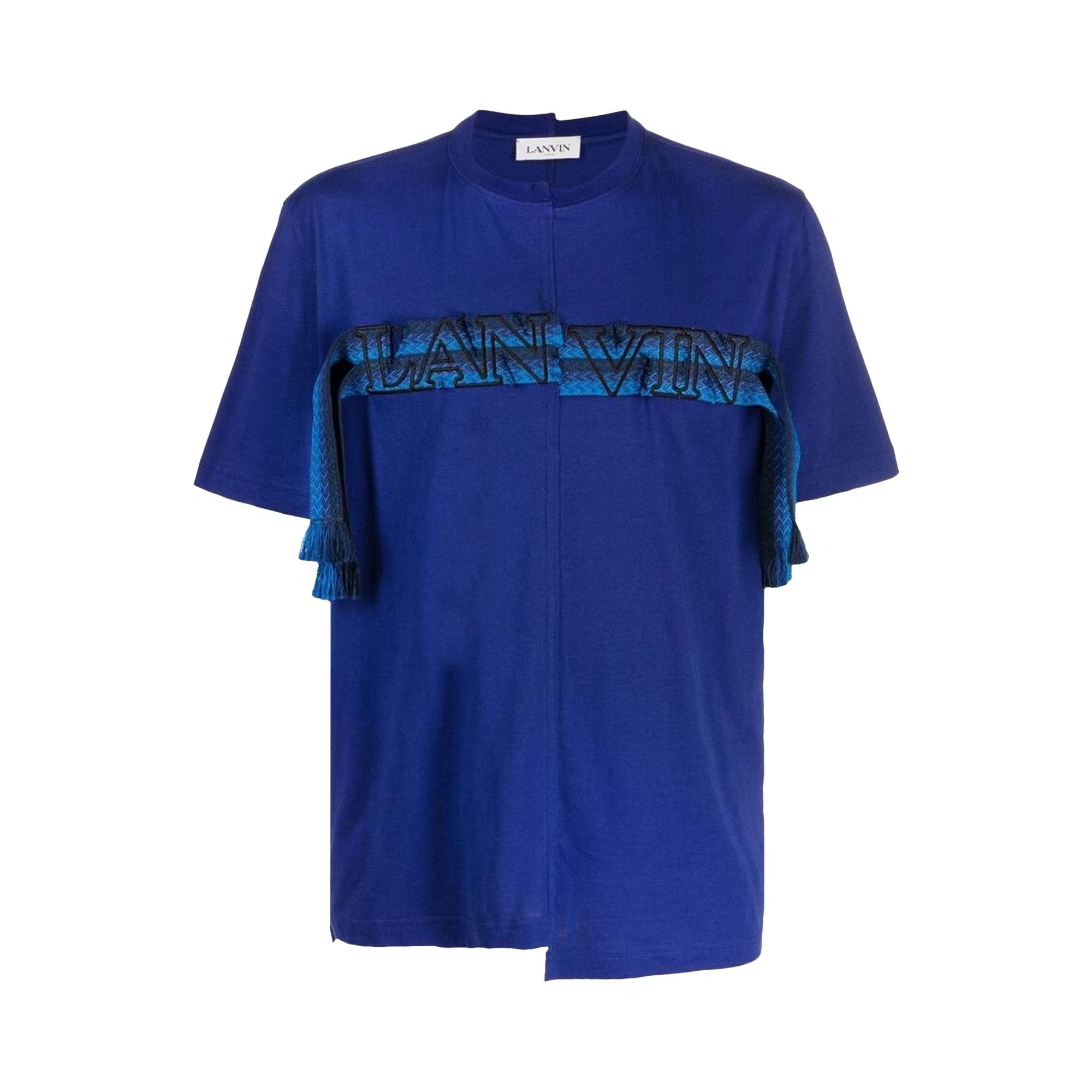 Buy Lanvin Lace Curb Asymmetric T-Shirt 'Majorelle Blue' - RM