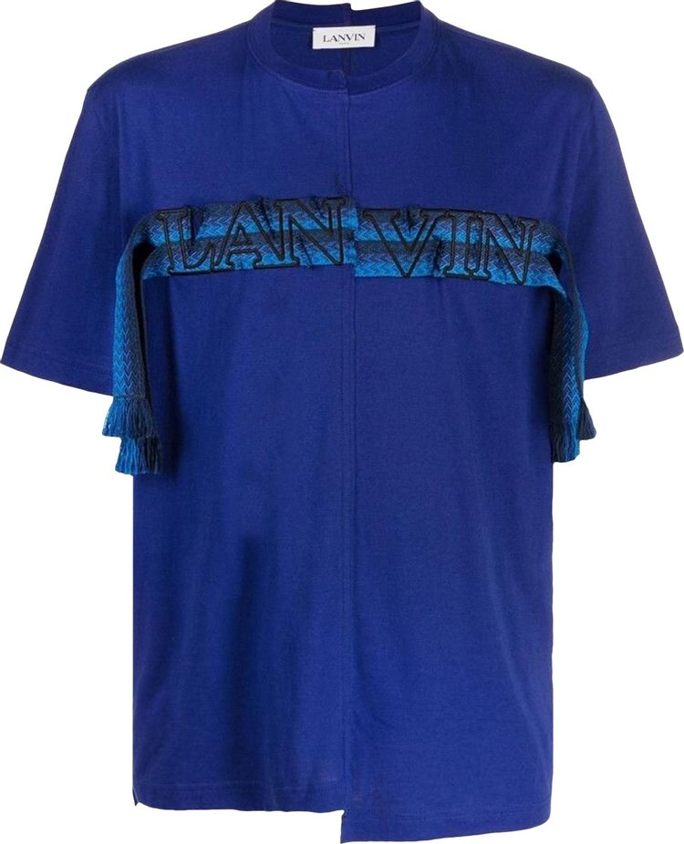 Lanvin Lace Curb Asymmetric T-Shirt 'Majorelle Blue'
