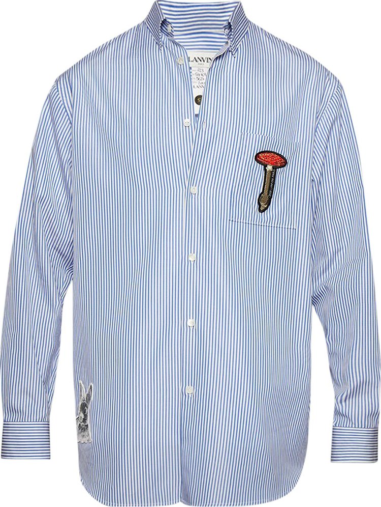 Lanvin Regular Fit-Shirt With CNY Print 'Blue/White'