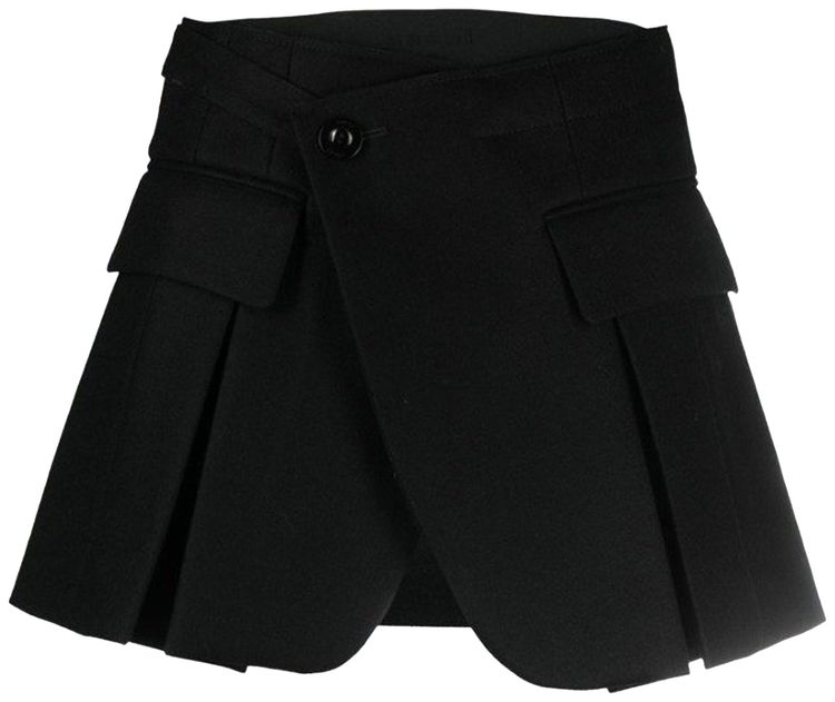 Sacai Silk Wool Shorts Black