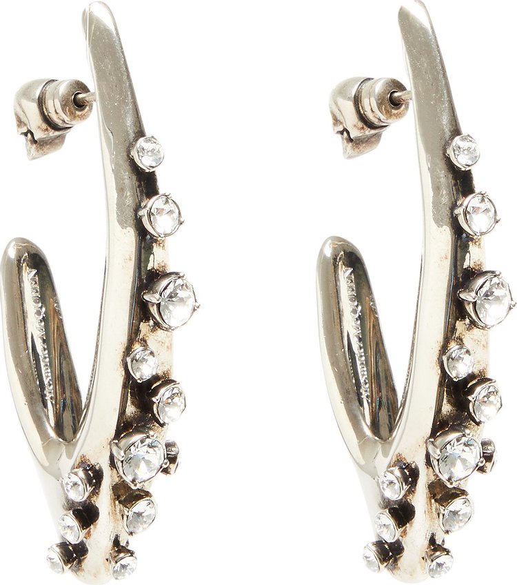 Alexander McQueen Pave Earrings Silver