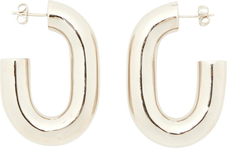 Paco Rabanne XL Link Hoop Earrings Silver