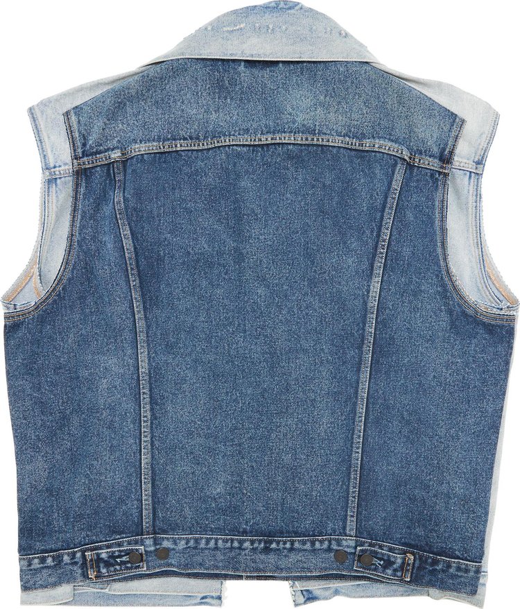 Vetements x Levis Double Layer Metal Denim Vest Blue