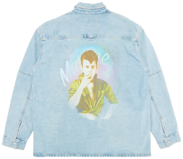 Martine Rose Denim Shirt Jacket Blue