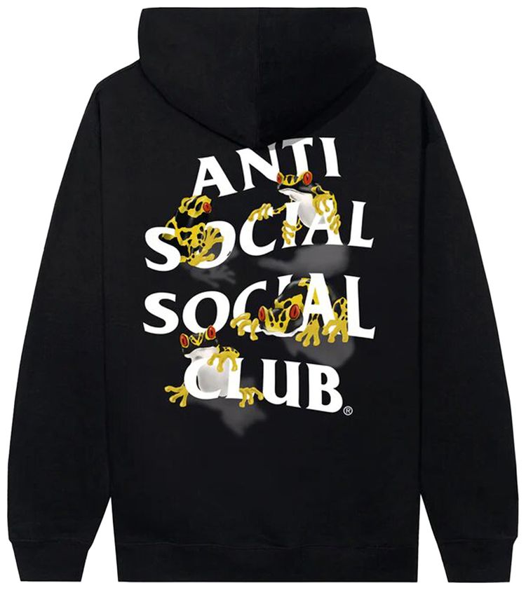 Anti Social Social Club Yellow Banded Hoodie Black