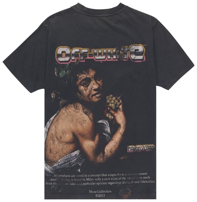 Off White Digit Bacchus Slim Short Sleeve Tee BlackMulticolor