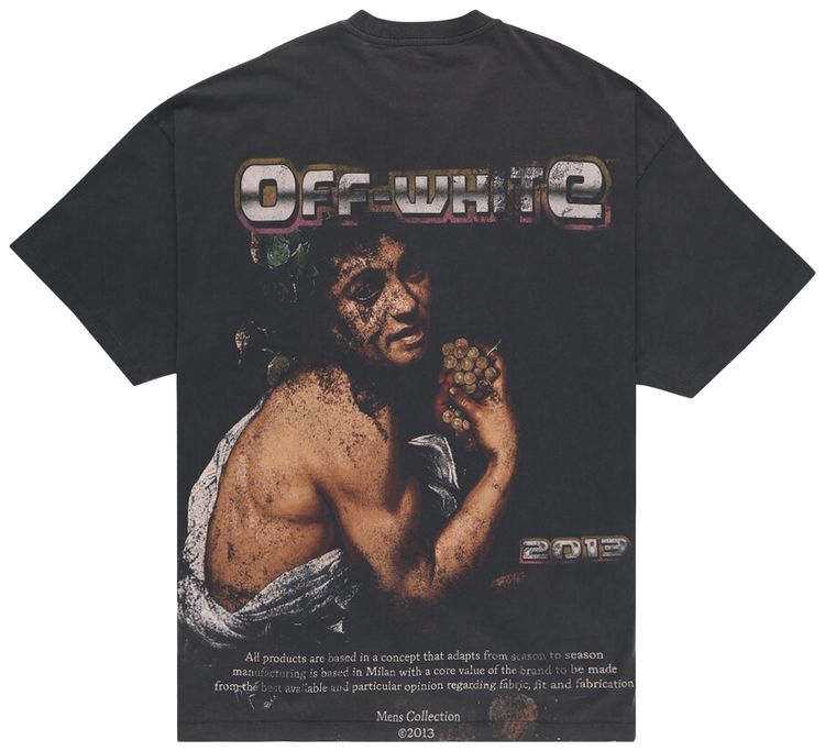 Off White Digit Bacchus Over Short Sleeve Tee BlackMulticolor