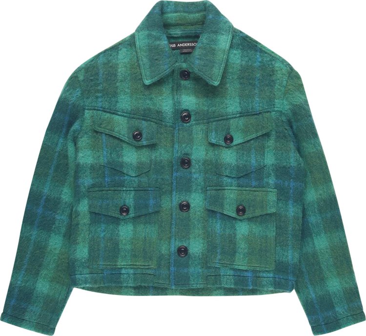 Andersson Bell Toulouse Wool Trucker Jacket 'Green/Blue'