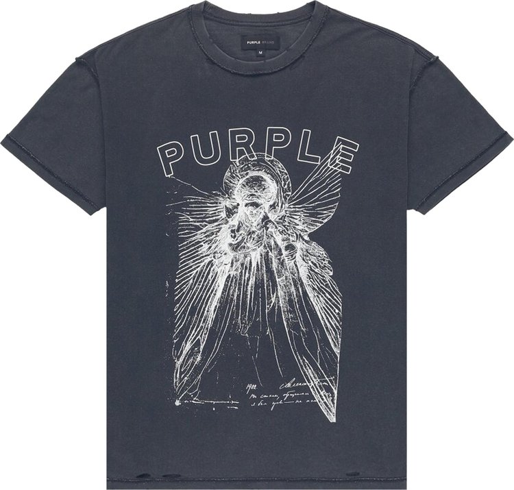 PURPLE BRAND Textured Inside Out T-Shirt 'Black'