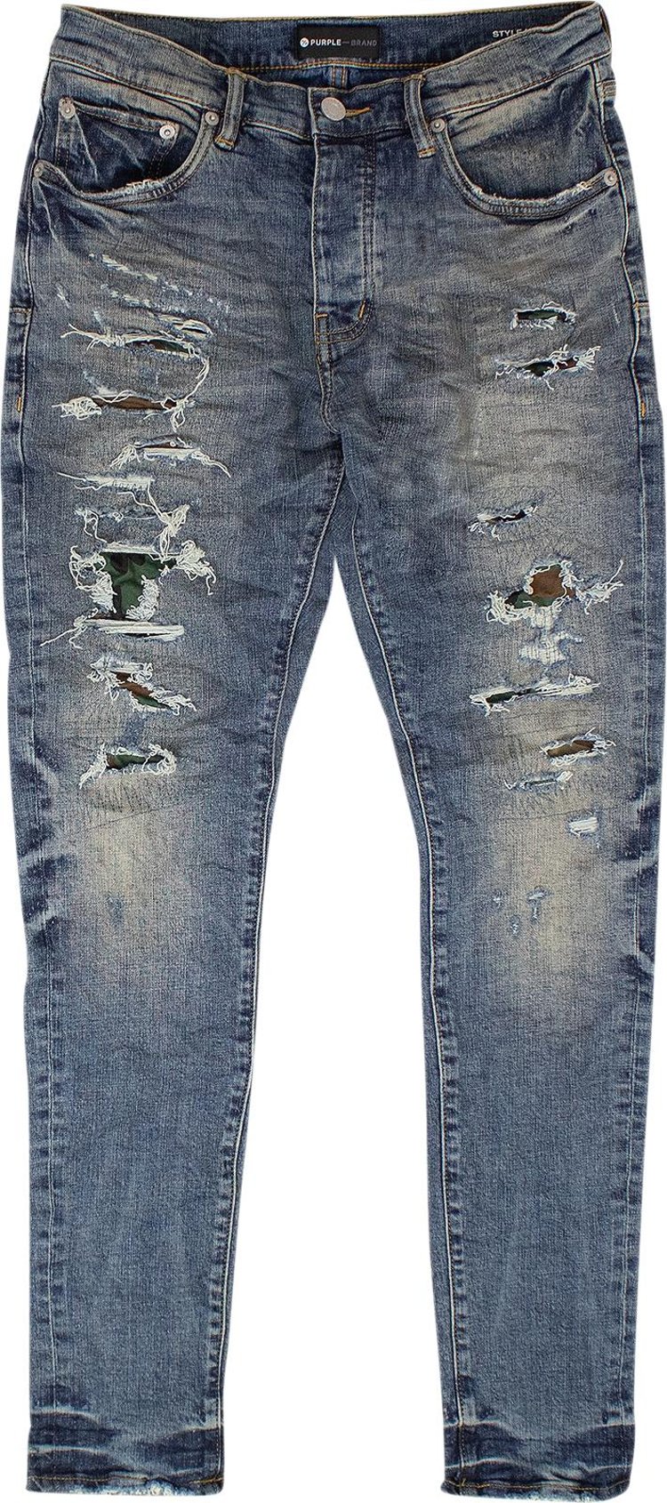 Buy PURPLE BRAND Camo Repair Skinny Jeans 'Indigo' - P001 MICR122 | GOAT