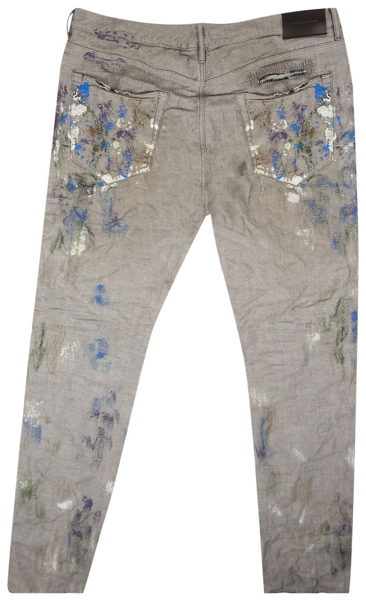 PURPLE BRAND Reverse Dirty Repair Jeans Grey