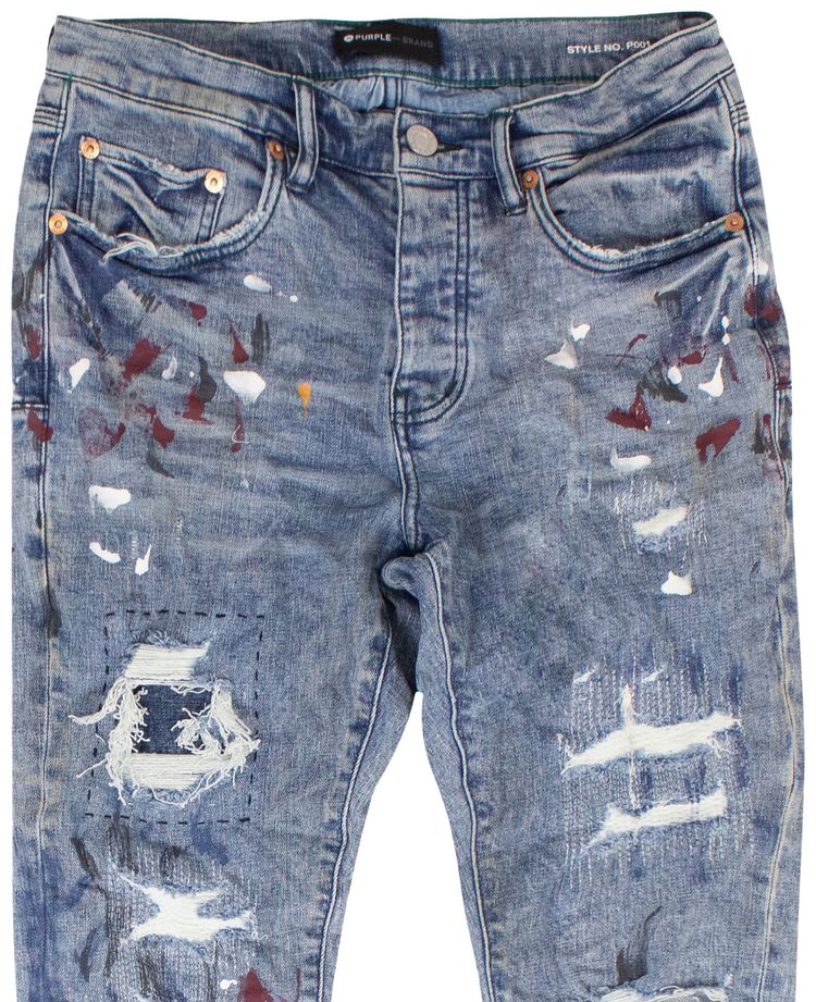 PURPLE BRAND Paint Repair Jeans Indigo