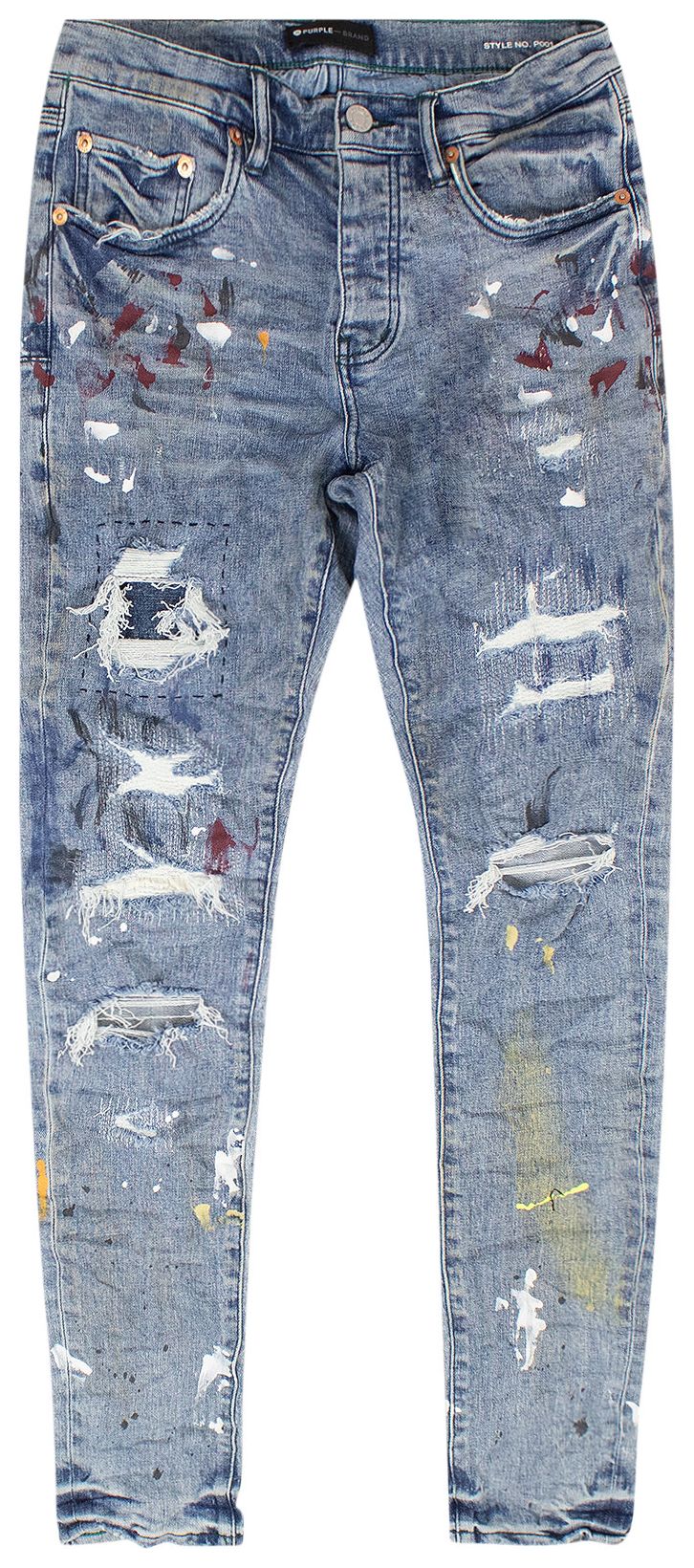 PURPLE BRAND Paint Repair Jeans Indigo