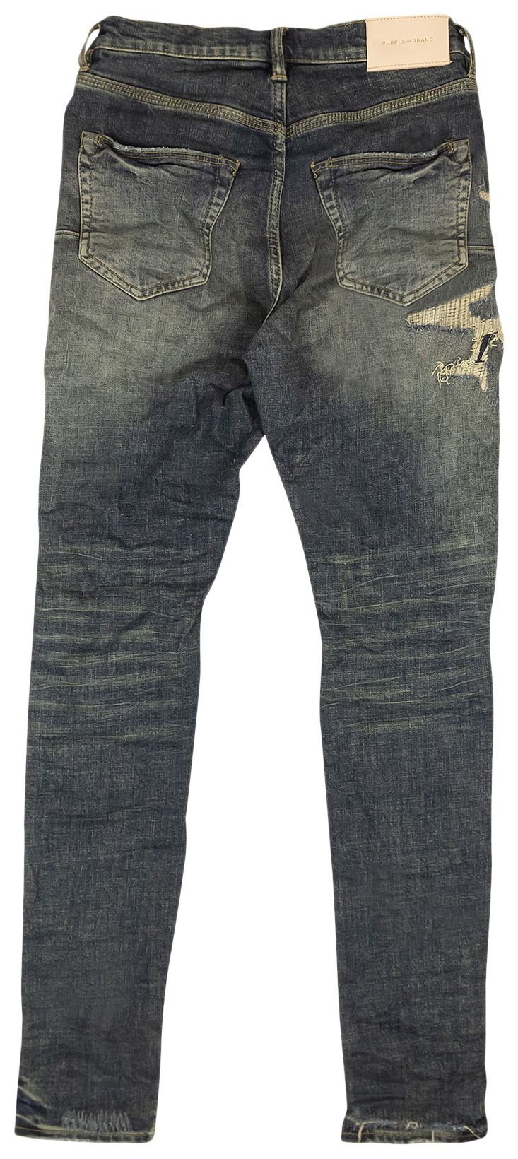 PURPLE BRAND Repair Slim Fit Jeans Indigo
